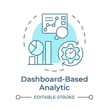 Dashboard based analytic soft blue concept icon Stock-Illustration