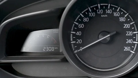 The dashboard of black car Видео 89683401