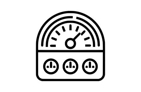 Dashboard black icon, isolated on white background. Vector illustration. Stock Illustration