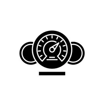 Dashboard black icon, vector sign on isolated background. Dashboard concept Stock Illustration