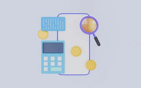 Dashboard business of analytics optimization on smartphone 3d illustration 스톡 일러스트