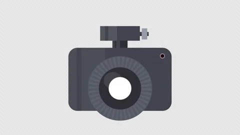 Dashboard camera. Animation of the video recording device. Cartoon Stock Footage 264594132