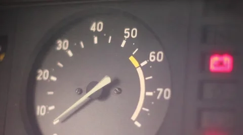 The dashboard in the car battery indicator Stock Footage 68084523