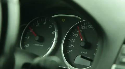The dashboard of the car in motion Stock Footage 53263795