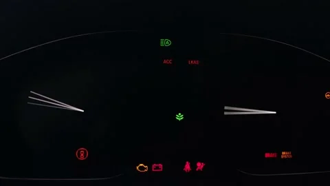 Dashboard in the car. Start up of the display in the vehicle. Stock Footage 203897037
