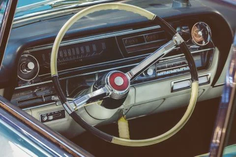 Dashboard of a classic car Stock Photos