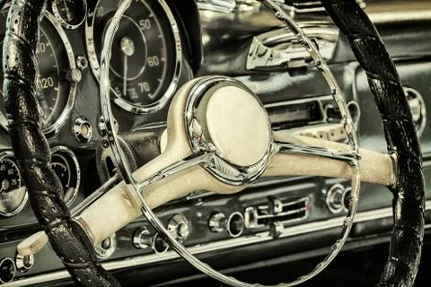 Dashboard of a classic car Foto stock