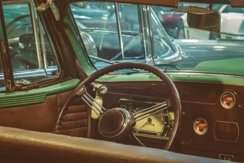 Dashboard of a classic car Foto stock