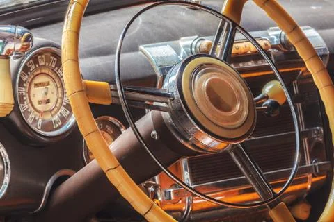 Dashboard of a classic car Foto stock