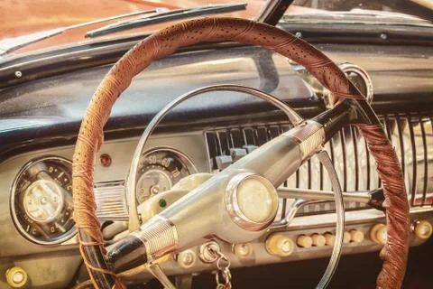 Dashboard of a classic car Foto stock