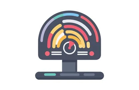 Dashboard color icon vector, isolated on white background. Beautiful Dashbo.. Stock Illustration