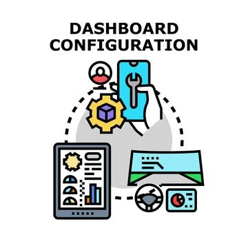 Dashboard configuration settings adjusting and optimizing process 库存插图