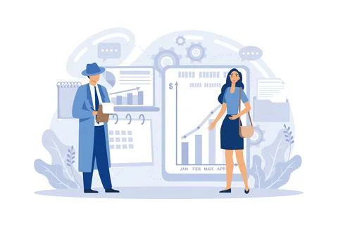 Dashboard consolidating metrics on computer screen. Business intelligence d.. 스톡 일러스트