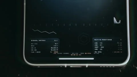 Dashboard for cryptocurrency trading, technical indicators and active trading Stock Footage 333838661