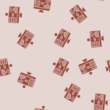 Dashboard data center glyph seamless pattern Stock Illustration