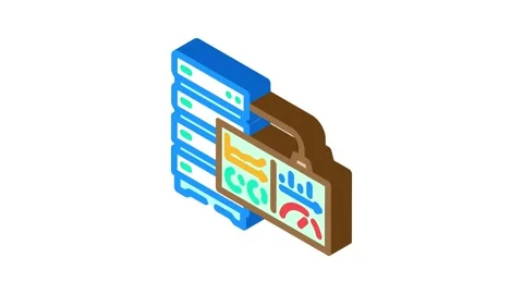 Dashboard data center isometric icon animation Stock Footage 327279688