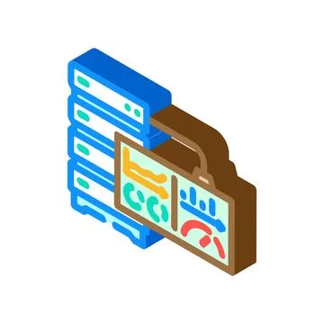 Dashboard data center isometric icon vector illustration Stock Illustration