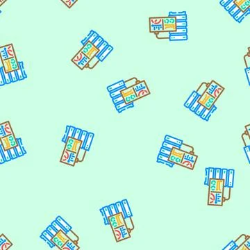 Dashboard data center vector seamless pattern Stock Illustration