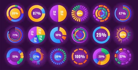 Dashboard data circle. Infographic technology. Diagram computer marketing. .. Stock Illustration