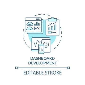 Dashboard development turquoise concept icon イラスト素材