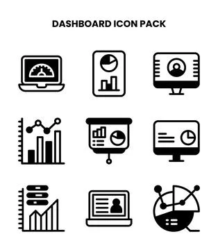 Dashboard DuoTone Bundle Icons Pack Stock Illustration