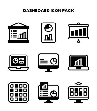 Dashboard DuoTone Graphics Icons Pack Illustrazione stock