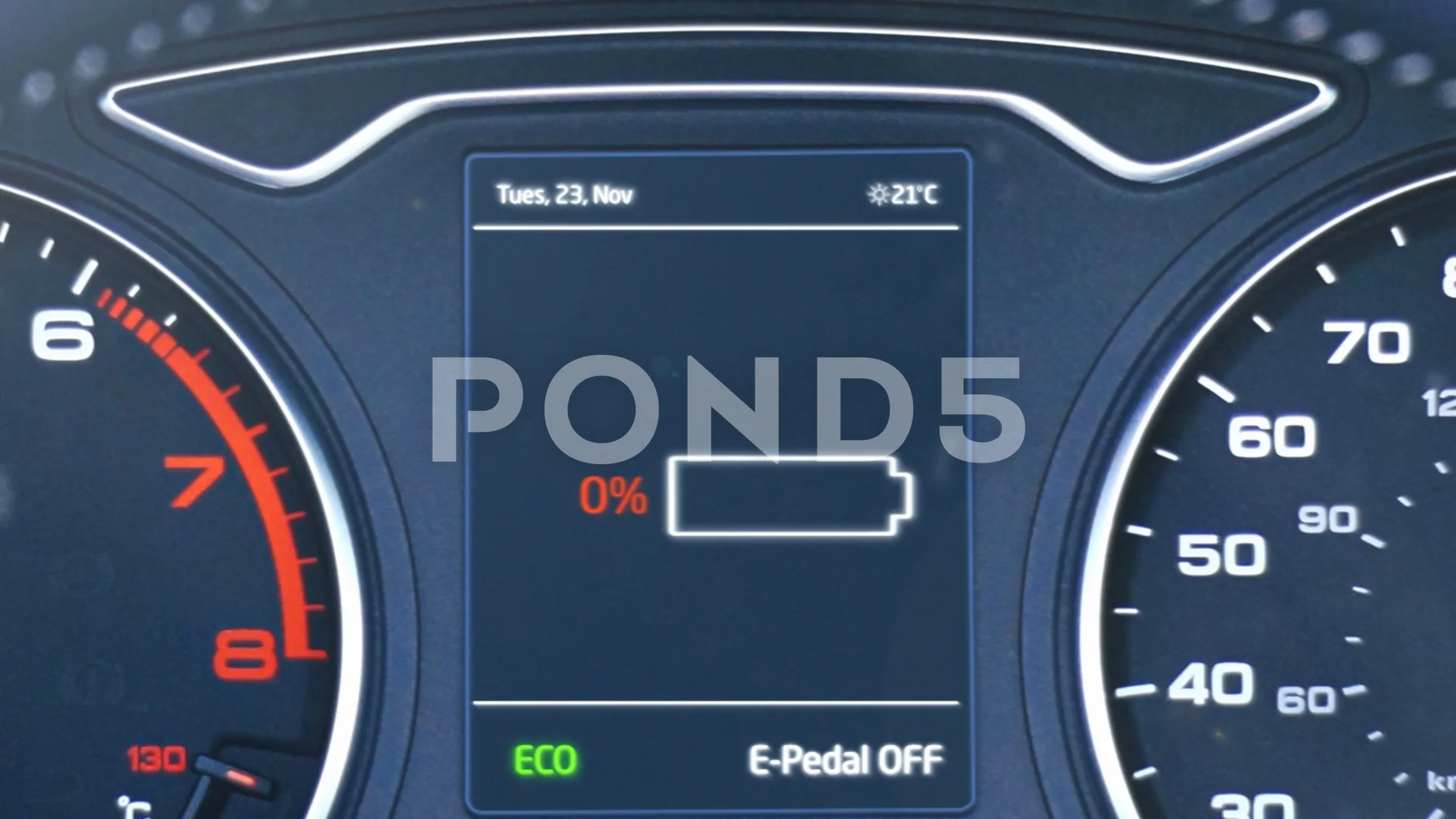 Electric car battery dashboard gauge