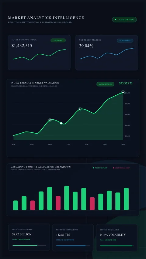 Dashboard financial chart graph statistics analytics data loop motion Stock Footage 346865013