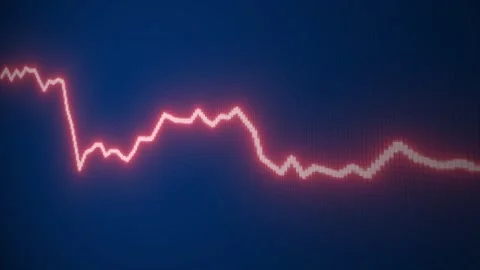 Dashboard financial Chart Line graph, stock market rates growth, business fail Stock Footage 302346620