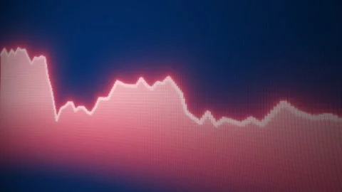 Dashboard financial Chart Line graph, stock market rates growth, business fail Stock Footage 302346631