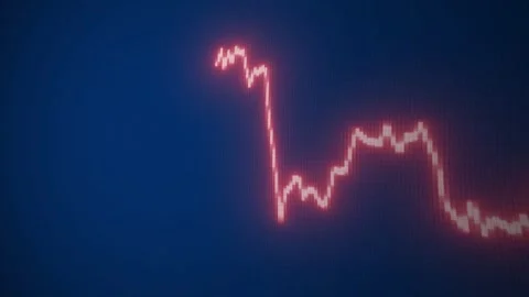 Dashboard financial Chart Line graph, stock market rates growth, business fail Stock Footage 302346719