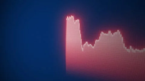 Dashboard financial Chart Line graph, stock market rates growth, business fail Stock Footage 302346762