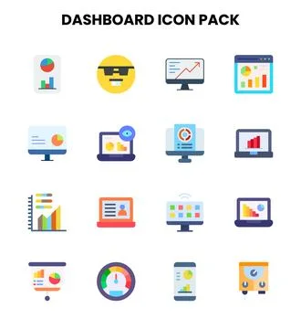 Dashboard Flat Design Icons Pack イラスト素材