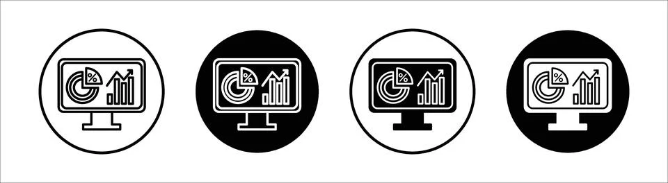 Dashboard flat line icon set. Dashboard Thin line illustration vector Stock Illustration