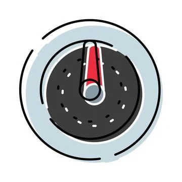 Dashboard gauge dial measuring speed performance data Illustrazione stock