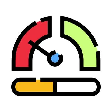 Dashboard gauge measuring performance indicator progress Stockillustratie
