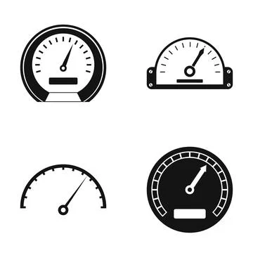 Dashboard gauges measuring speed and performance set イラスト素材