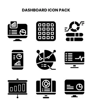 Dashboard Glyph Collection Icons Pack イラスト素材