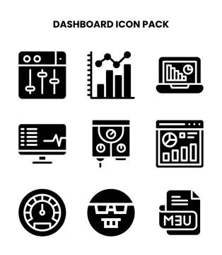 Dashboard Glyph Scalable Icons Pack イラスト素材