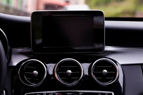 Dashboard with GPS navigation system of a modern car Stock Photos