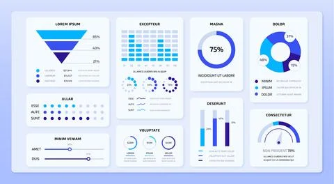 Dashboard graph chart. Financial analytics admin panel with graphic and chart Illustration