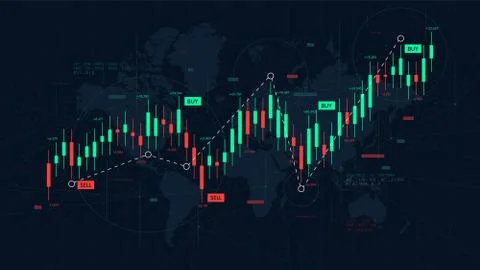 Dashboard graph of forex statistics, business and financial analytics, profit Stock Illustration