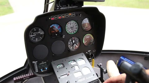 Dashboard of the helicopter Stock Footage 68904526