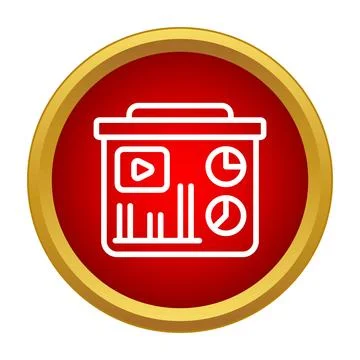 Dashboard icon displaying data analytics and video statistics Illustrazione stock