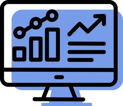 Dashboard icon with financial data charts Stock Illustration