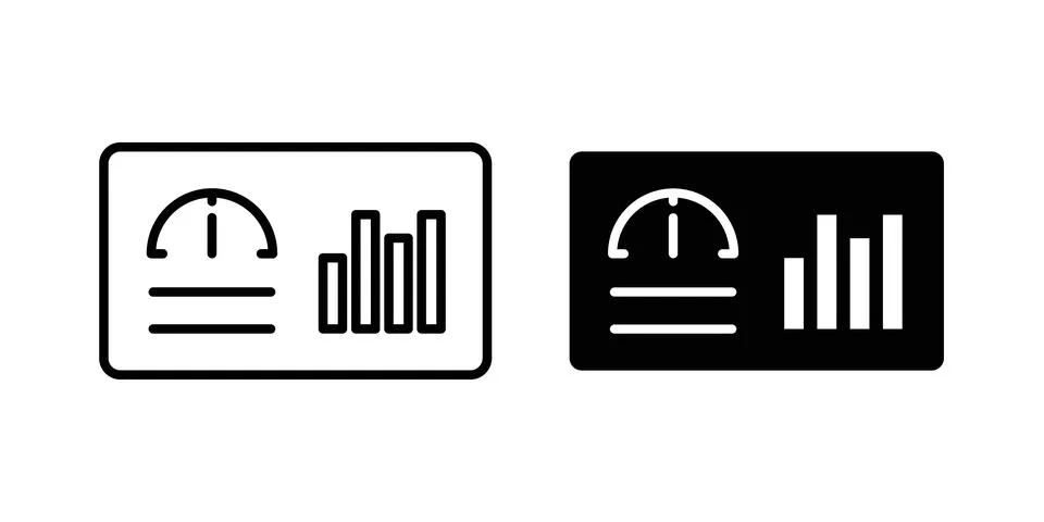 Dashboard icon thin line and clipart style vector set Stock Illustration