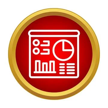 Dashboard icon visualizing business analytics data report Stock Illustration