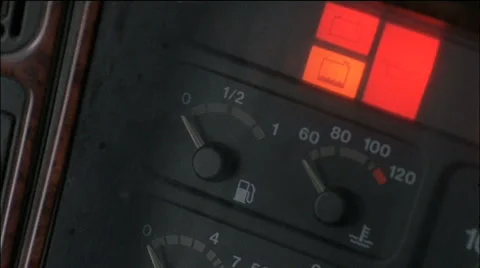 Dashboard indicator gas tank empty Stock Footage 2874397