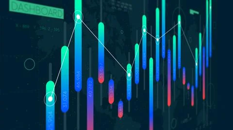 Dashboard Intelligent infographic technology UI interface, money transactions Stock Illustration