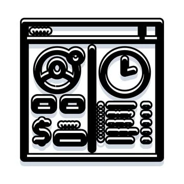 Dashboard interface with analytics data and statistics 库存插图